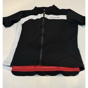 Castillo Black Red White‎ Cycling Jersey Adult XL Multi Pockets Full Zip